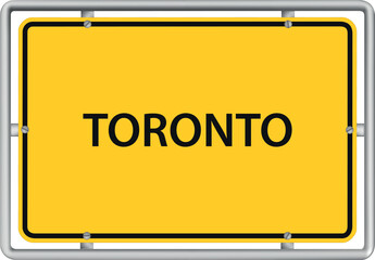 TORONTO - vector illustration of yellow town road sign
