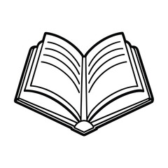 Open Book Line Art Style Vector Illustration For Reading Literature And Learning Concept
