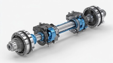 Gear coupling system showing torque distribution setup in motion