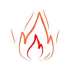 Brush Stroke Handdrawn Fire Flame Simple Minimalist Shape Icon