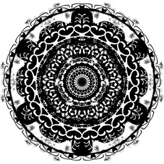 Black and white Mandala Masterpiece no.9.A vibrant  mandala,adaptable for all types of applied art and creative projects.