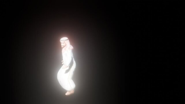 Football animation with arabian man character. For creating video content for YouTube, Instagram, social media, and more. Transparent background. PNG video file.