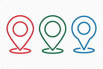 Location pin icon. Address place pin marker sign. map pointers, pin, marker, navigation, GPS, position, pointer. destination icon. Navigation sign. Vector illustration