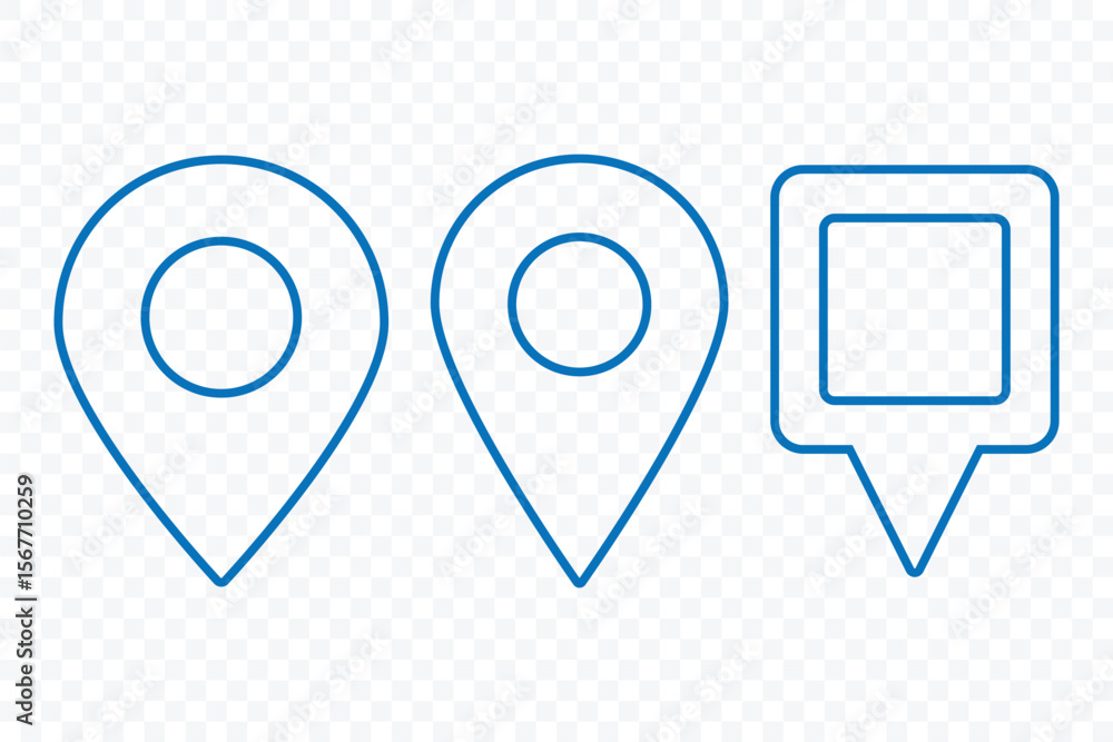 Poster location pin icon set. map navigation, gps pointer symbol. position symbol. place logo. geolocation 