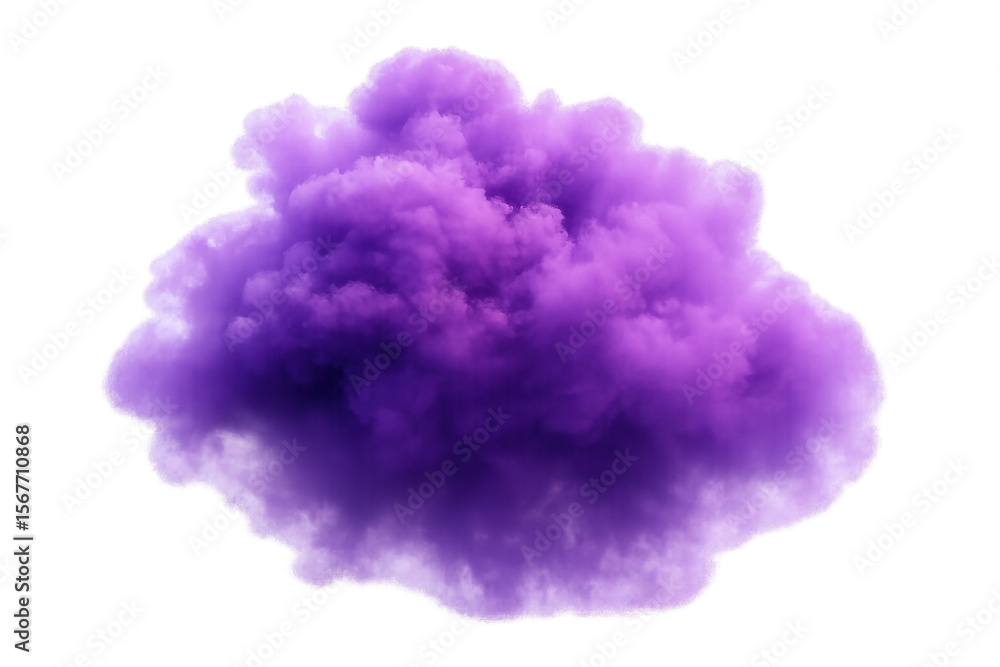 Aufkleber purple smoke swirling into a cloud against a transparent background, creating a vibrant and dynamic 