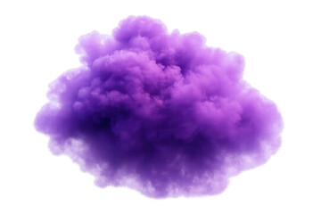 Fototapeta premium Purple smoke swirling into a cloud against a transparent background, creating a vibrant and dynamic element for artistic compositions