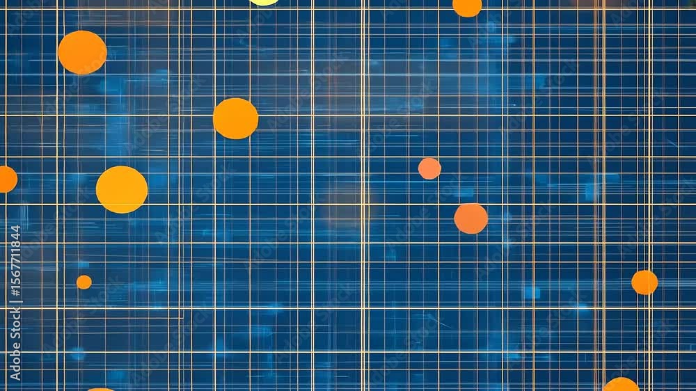 Aufkleber abstract digital background featuring colorful circles on a grid pattern, ideal for technology theme