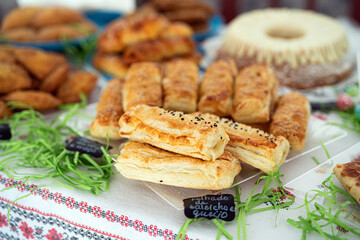 Assorted Pastries and Dessert Displayed on a Festive Table