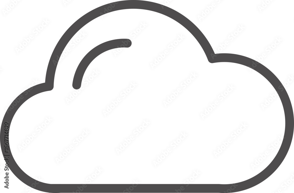 Poster cloud outline black simple icon weather sky shape minimal vector design isolated symbol graphic illu