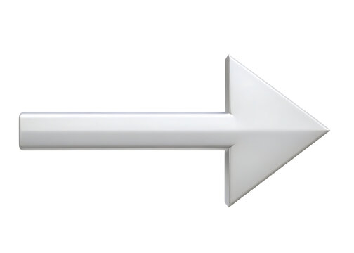   3d silver arrow isolated on white background PNG , AI GENERATED