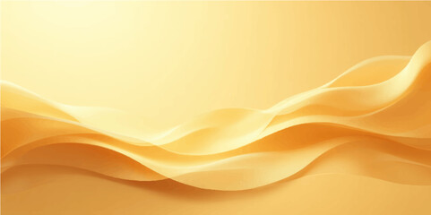 Soft golden abstract background with smooth wavy lines, light gradient shading, flowing texture, minimal and calm appearance, monochromatic vector style.