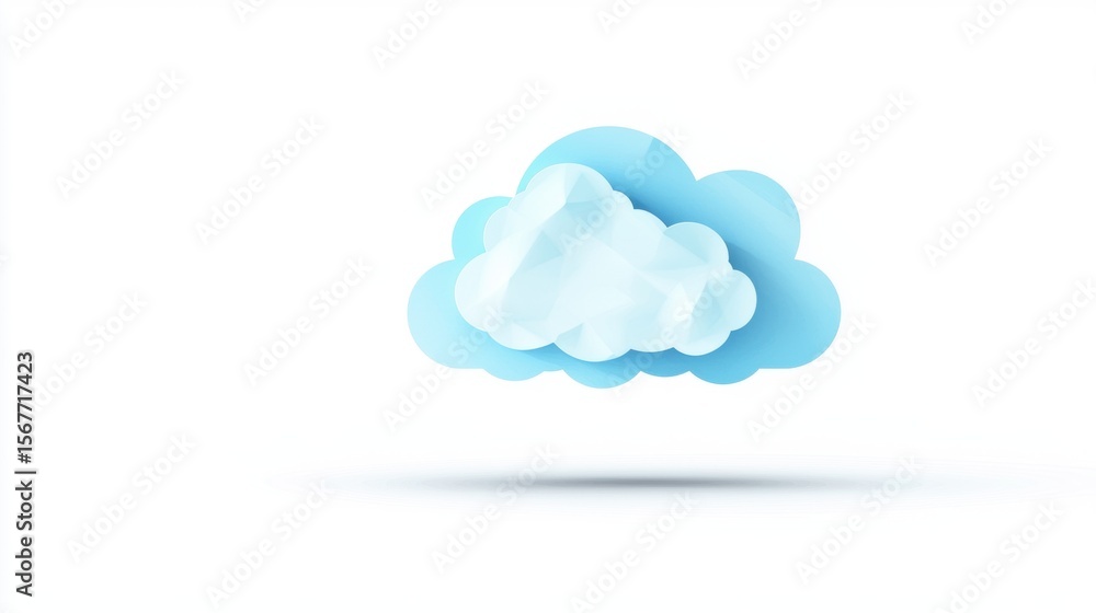 Poster cloud networking icon a minimalist cloud icon with a network symbol inside, clean design, isolated o