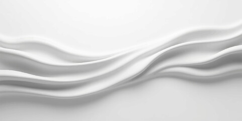 Smooth white satin fabric with flowing waves and a luxurious, soft texture is an elegant backdrop design