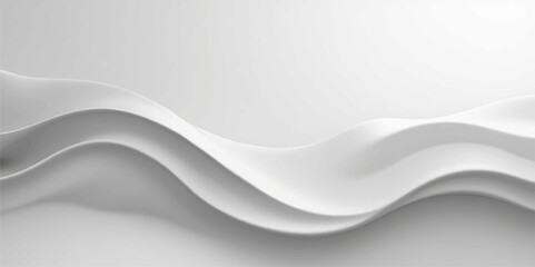 Smooth white silk texture with an abstract blue and gray wave pattern design