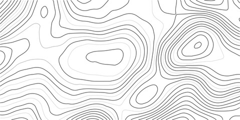 Topographic contour background. white background and black wave lines pattern texture