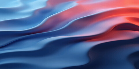 Flowing red and blue silk fabric creates a soft, textured wave pattern for an elegant abstract design