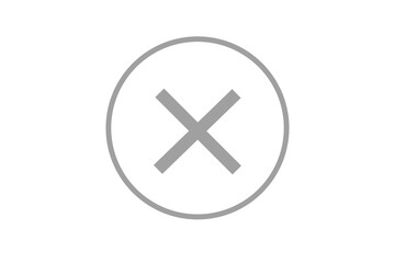Obraz premium grey cancel close button icon on transparent background cross sign, flat style
