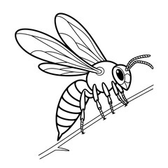 Obraz premium Illustration vector of hornet coloring page