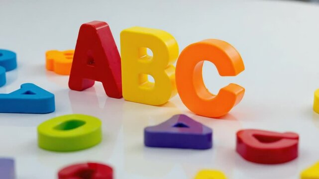 colorful plastic alphabet letters abc video