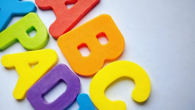 colorful plastic alphabet letters abc video