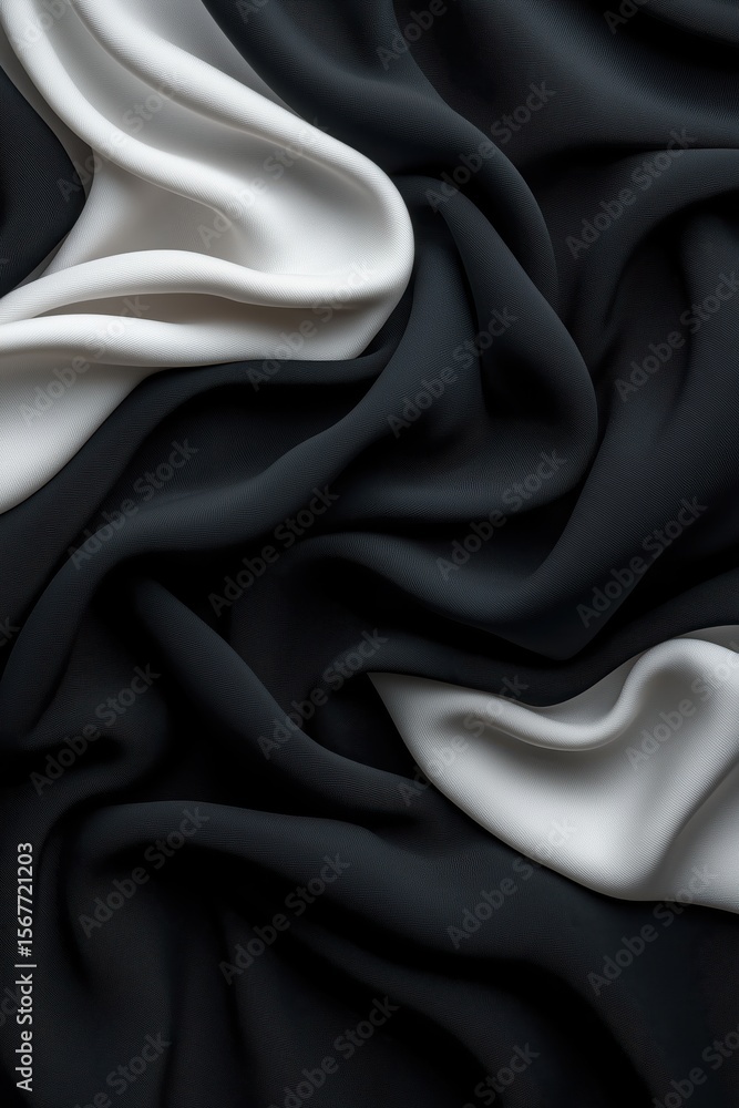 Aufkleber elegant soft black and white gradient fabric with smooth texture in modern design
