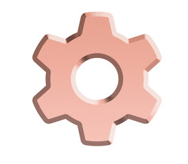 3D Rose Gold Gears  Shape Icon 