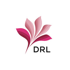 DRL Creative Minimal Nature Logo, DRL Later Logo, Modern Pink Leaf Logo Vector, Elegant Floral Abstract Logo Design. 
