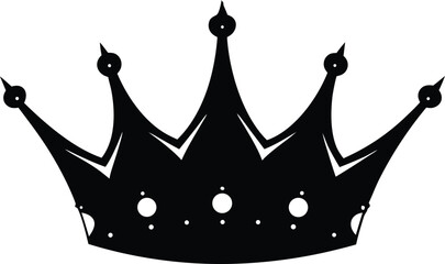 vintage king crown silhouette for decorative graphics