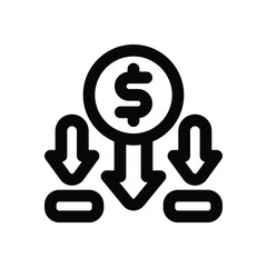 depreciation line icon. Clean and minimalist vector icon for websites, mobile apps, presentations, and logos. Fully scalable and customizable for any project.