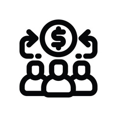 contribution line icon. Clean and minimalist vector icon for websites, mobile apps, presentations, and logos. Fully scalable and customizable for any project.