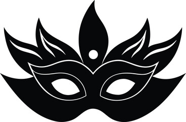 elegant carnival mask silhouette for creative artwork