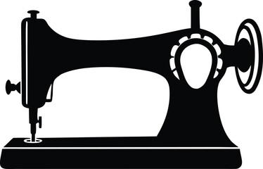 vintage sewing machine silhouette for retro design projects