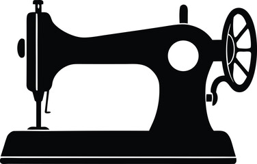 antique style sewing machine silhouette for creative use