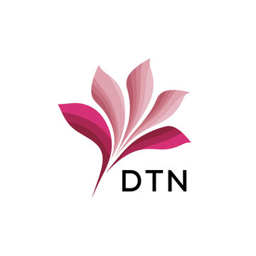 DTN Modern Floral Abstract Logo Design, DTN Later Logo, Elegant Pink Petal Logo Vector, Creative Botanical Brand Identity. 
