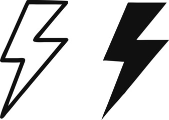 Electrical energy power sign. lightning bolt symbol. vector illustration on transparent background. Art design electric thunderbolt, abstract concept graphic dangerous symbol icon element.