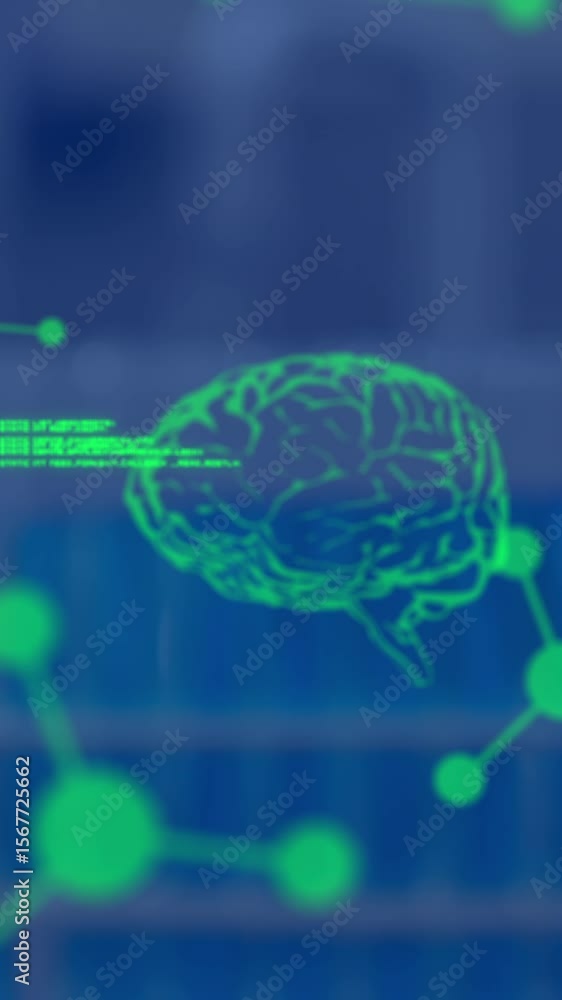 Poster animation of science data processing and formulas over laboratory