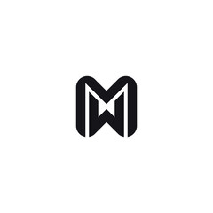 Modern M and W Letter Logo, Bold Monogram Design.