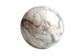 Marble Sphere with Intricate Veins Stone Ball Luxury Natural Stone Home Decor Interior Design on transparent background
