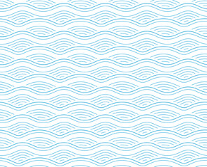 Abstract blue background with seamless wave pattern