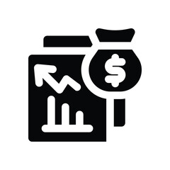 economic glyph icon. Strong and solid vector icon for websites, mobile interfaces, presentations, and visual branding. High quality and easy to edit.