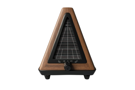 Classic Wood Metronome for Musicians Tempo Timekeeper Instrument Rhythmic Precision Music Tool on transparent background