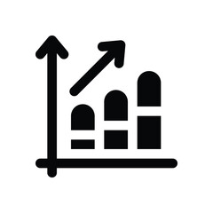 growth glyph icon. Strong and solid vector icon for websites, mobile interfaces, presentations, and visual branding. High quality and easy to edit.