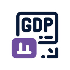 gdp growth duotone icon. Sleek and modern vector icon for websites, mobile apps, marketing materials, and corporate design. Fully scalable and ready to use.