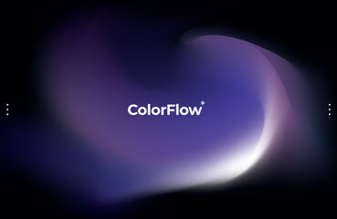 Abstract Flowing Purple Gradient on Dark Background With Smooth Light Transitions