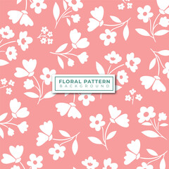 Delicate White Floral Pattern on Soft Pink Background for Decorative Use