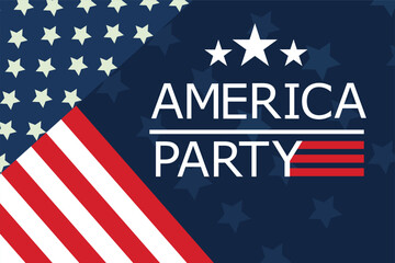 America party poster. Newly formed party America party slogan "For the people." 