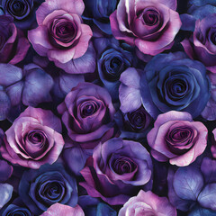 Seamless decorative purple rose flowers pattern background 