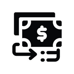 return on investment glyph icon. Strong and solid vector icon for websites, mobile interfaces, presentations, and visual branding. High quality and easy to edit.