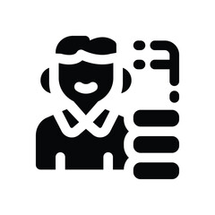 investor glyph icon. Strong and solid vector icon for websites, mobile interfaces, presentations, and visual branding. High quality and easy to edit.