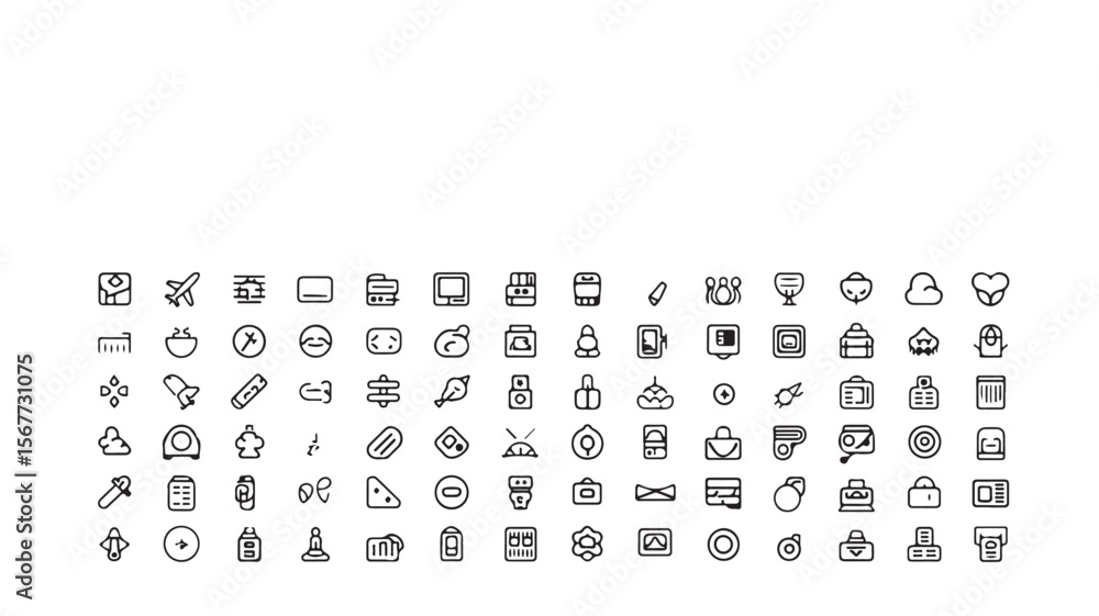 Poster vector illustration set of web and business icons with numbers